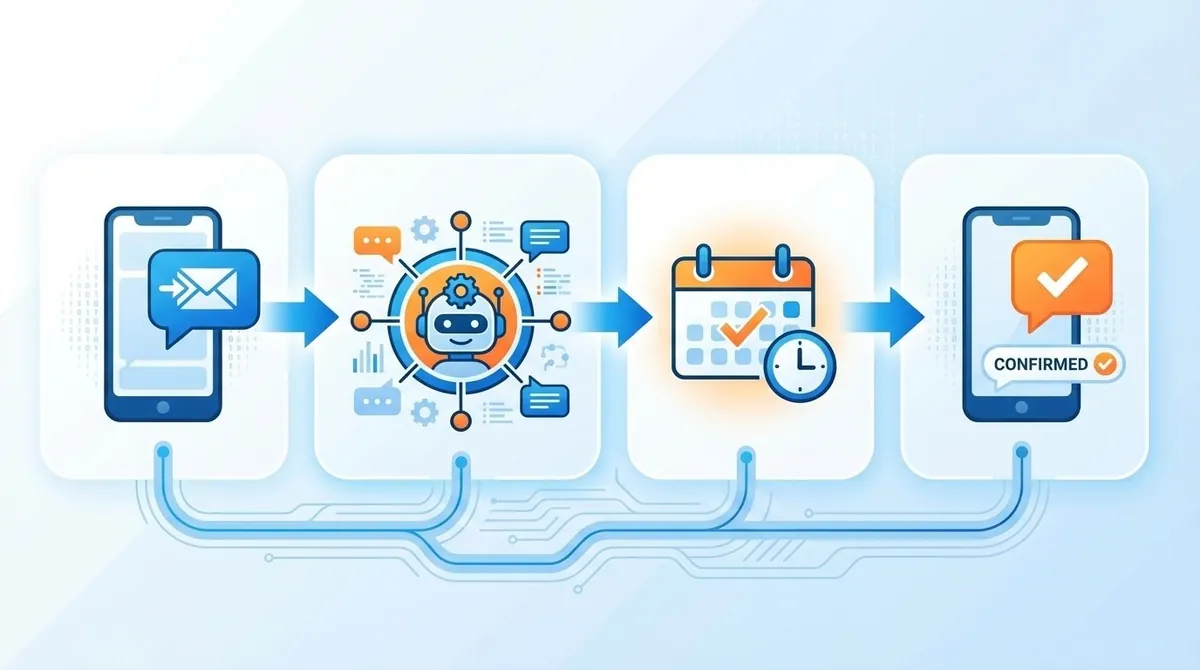 Diagramma del processo di prenotazione automatica con intelligenza artificiale per ristoranti Posizione: Dopo il primo paragrafo della sezione "Come funziona un sistema di prenotazione con AI?"